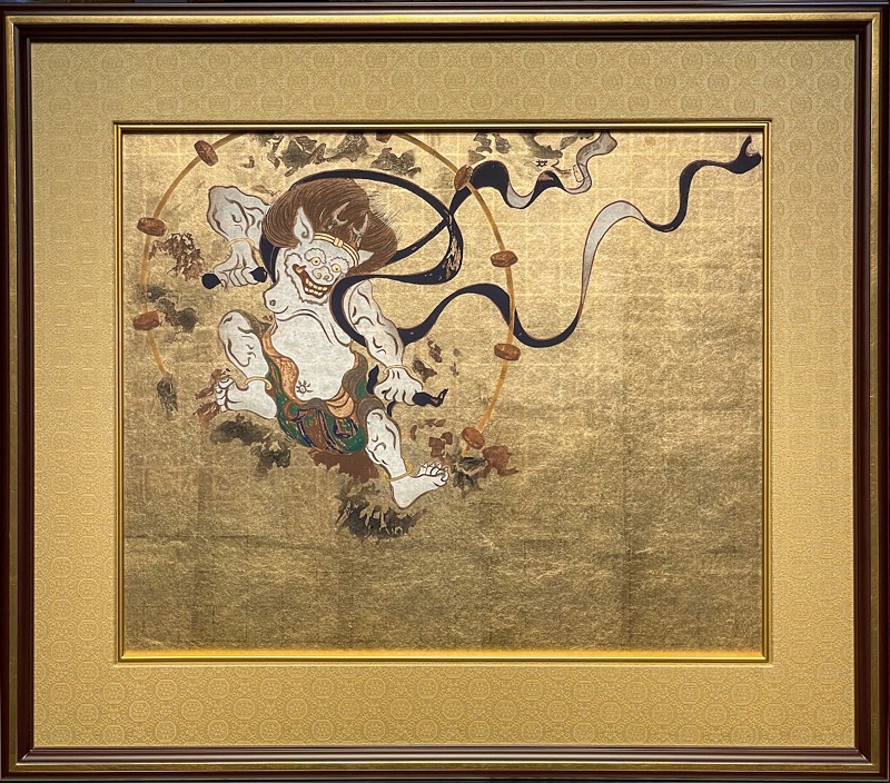 得価超歓迎陶版画　風神雷神図 時代物 工芸品 日本の陶芸 　47*61㎝ 色絵